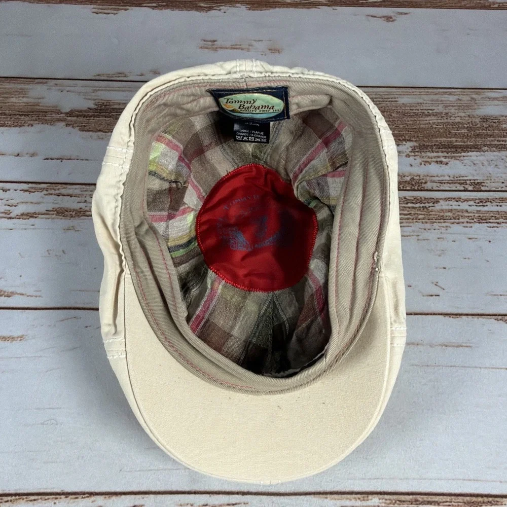 Tommy Bahama 100% Cotton Newsboy Hat Khaki L XL Used